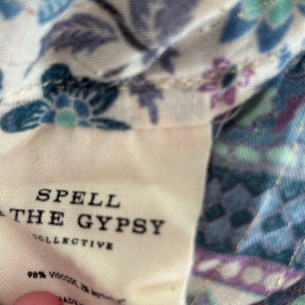 Spell & The Gypsy Collective Dahlia Tunic Dress in dusty blue EUC SZ L - Picture 8 of 10